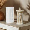 3D Římská princezna Válcová svíčka Silikonové formy Řecká socha Athény DIY Minimalistický sloup Dárek Sádrová pryskyřičná forma Domácí dekorace