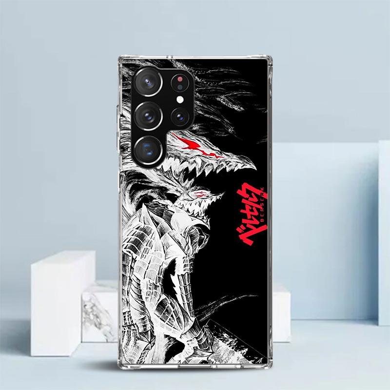 

Black White G-Guts B-Berserks Soft Cover for Samsung Galaxy S25 Edge S26 S24 S23 Ultra Phone Case S22 S21 Plus S20 FE Print Patt Samsung S24 Ultra