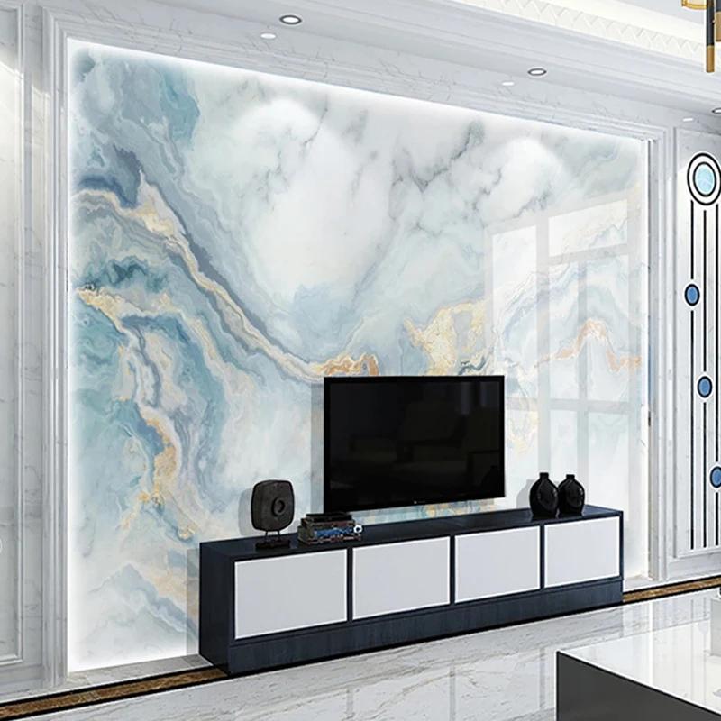 Fototapete 3D Blaue Marmor Luxus Wandbilder Heimdekoration Wohnzimmer TV Sofa Schlafzimmer 3D Marmor Tapete