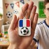 Fußball Clicker Fidget Spielzeug mit Kugelkette Stressabbau Nationalflagge Fußball Dekompressionsknopf Schlüsselanhänger Anhänger Rucksackanhänger Fan Geschenk
