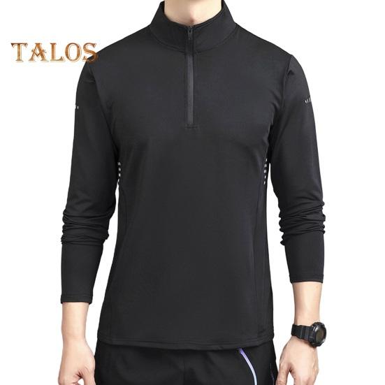 Cămăși sport pentru bărbați, cu guler ridicat, hanorac cu jumătate de fermoar, culoare solidă, cu mânecă lungă, pulover, pentru toamna iarnă, îmbrăcăminte ocazională