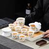 Suet jade white porcelain kung fu tea set home office teapot cover bowl teacup ceramic high-end light luxury gift