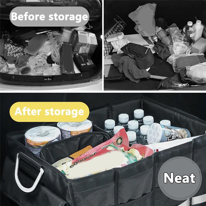 A28G-Big Capacity Car Storage Box Universal Car Trunk Organizer Cargo Storage Tool Auto Trunk Box