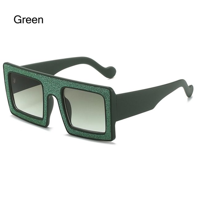 

Большие блестящие солнцезащитные очки для женщин, модные квадратные солнцезащитные очки, модные оттенки, новые пляжные солнцезащитные очки с бриллиантами зелёный