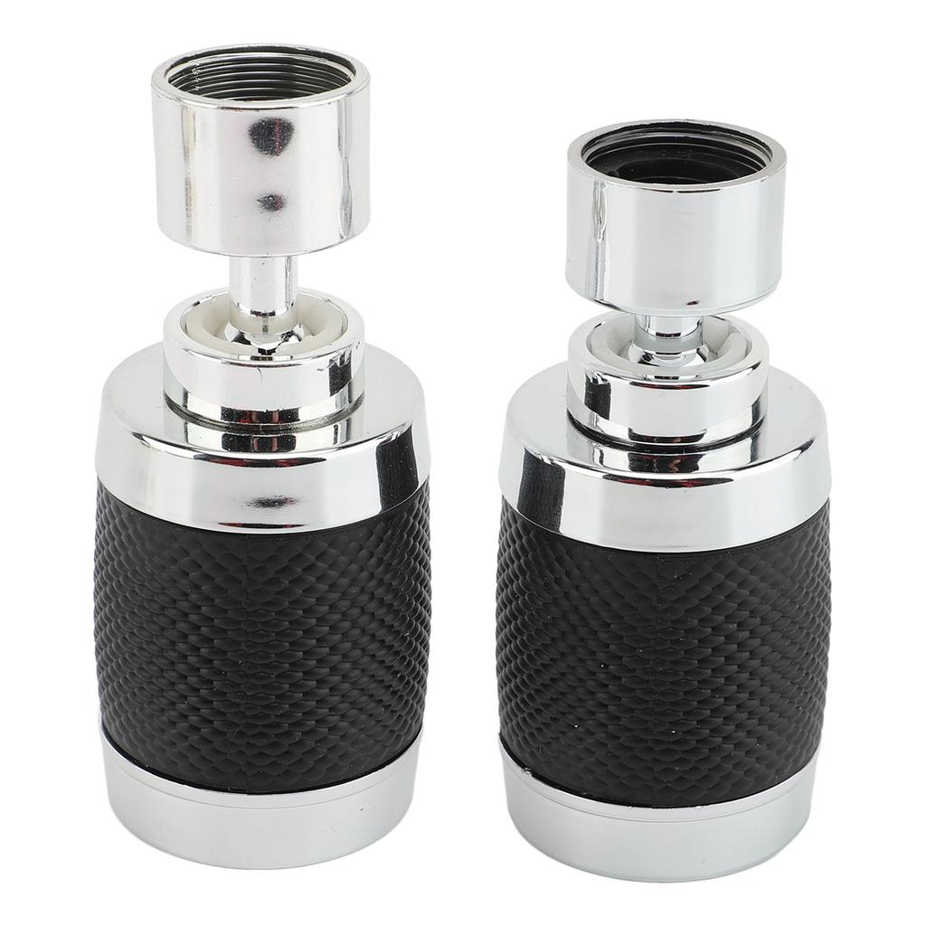 2pcs Faucet Aerator 3 Modes 360 Degree Rotating Splash Filter Faucet Extender for Kitchen Black