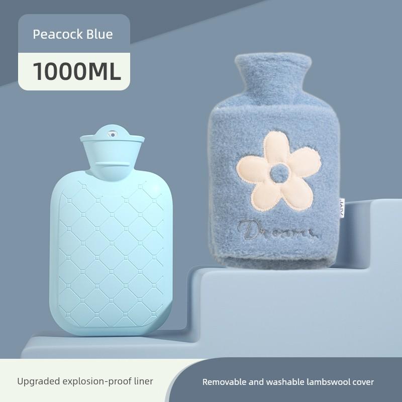Hot Water Bottle, Thickened Explosion-Proof Hand Warmer, Small Hand Warmer Bag, Women's Belly Warmer, Plush Hot Compress Water Bag