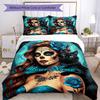 3pcs Custom Name Day Dead Art Bedding Set Printed Bedding Set Duvet Cover Closure Includes 1 Duvet Cover & 2 Pillowcases Bedroom Decor