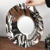European Style Circle Water Ripples Shape Fruit Plate,Silver Stainless Steel Plate Home Food Tray,Snack Disc Table Decoration