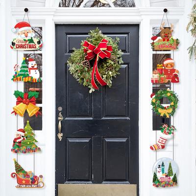 Christmas American Door Hanging Door Sign Wall Hanging Decoration Christmas Christmas Party Party Supplies 10Set