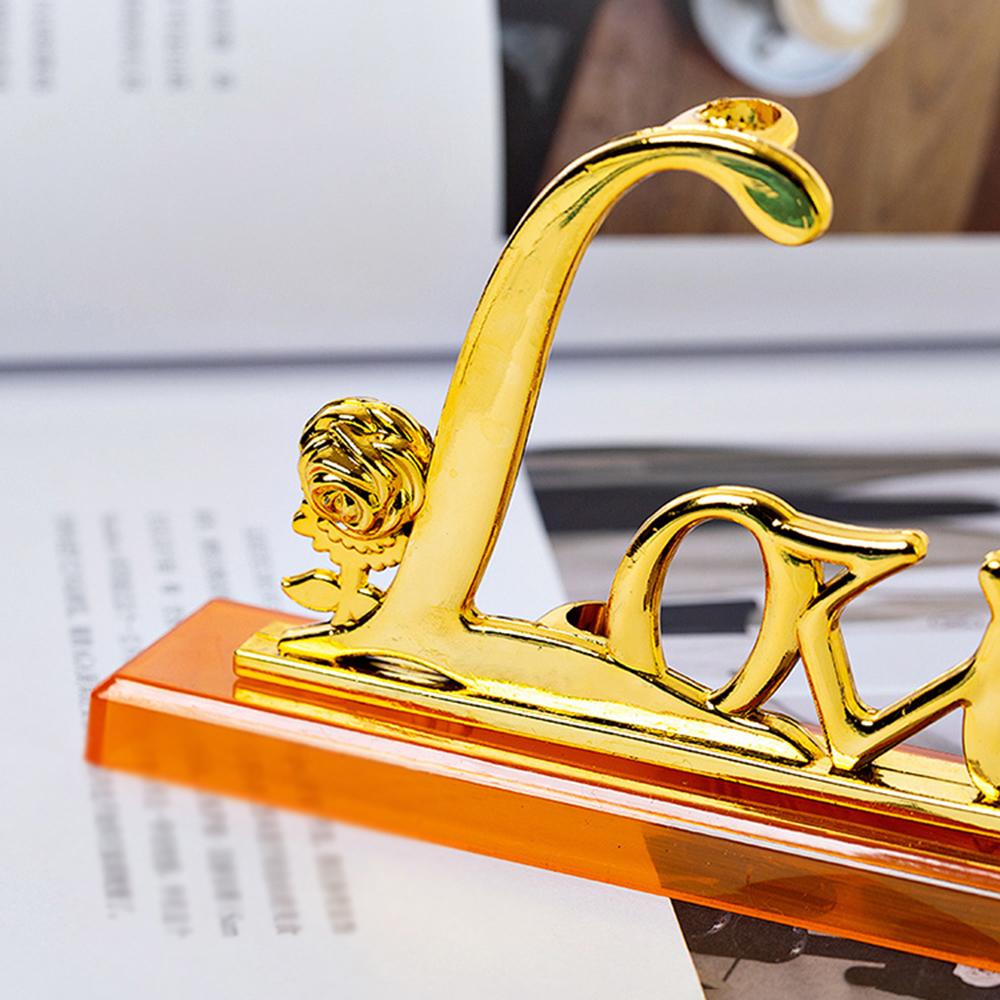 Gold Foil Rose Base Love Plastic Base Art Home Goods Base Ornament