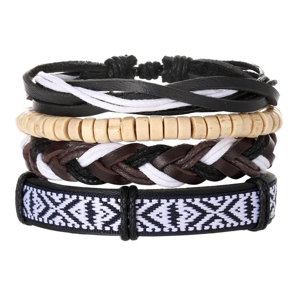 Schmetterling Stern Mond Anhänger Vintage Mehrschichtiges Lederarmband