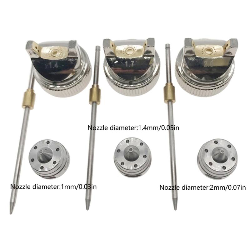 3 Pieces Spray Gun Accessories H-827 1.4 Mm/1.7mm/2.0mm Nozzle Cap Replacement for Painting for Cars Automotive Paint Sp