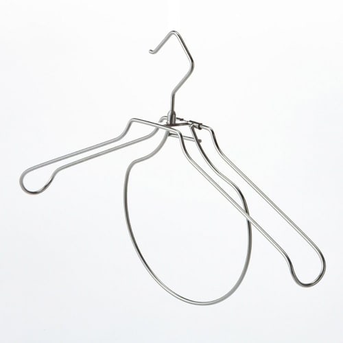 CAINZ Stainless Steel Hanger, 42cm Wide X 4.5cm Deep X 28cm High, with Hood, for Easy Clothes Drying, Durable, Non-Slip, and Shape-Retaining Clothes H