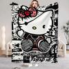 Kawaii Cat Hellos Warm Blanket Throw Furry Winter Blankets for Adults Microfiber Bedding Home Interior Fluffy Plaid Sofa Knee &
