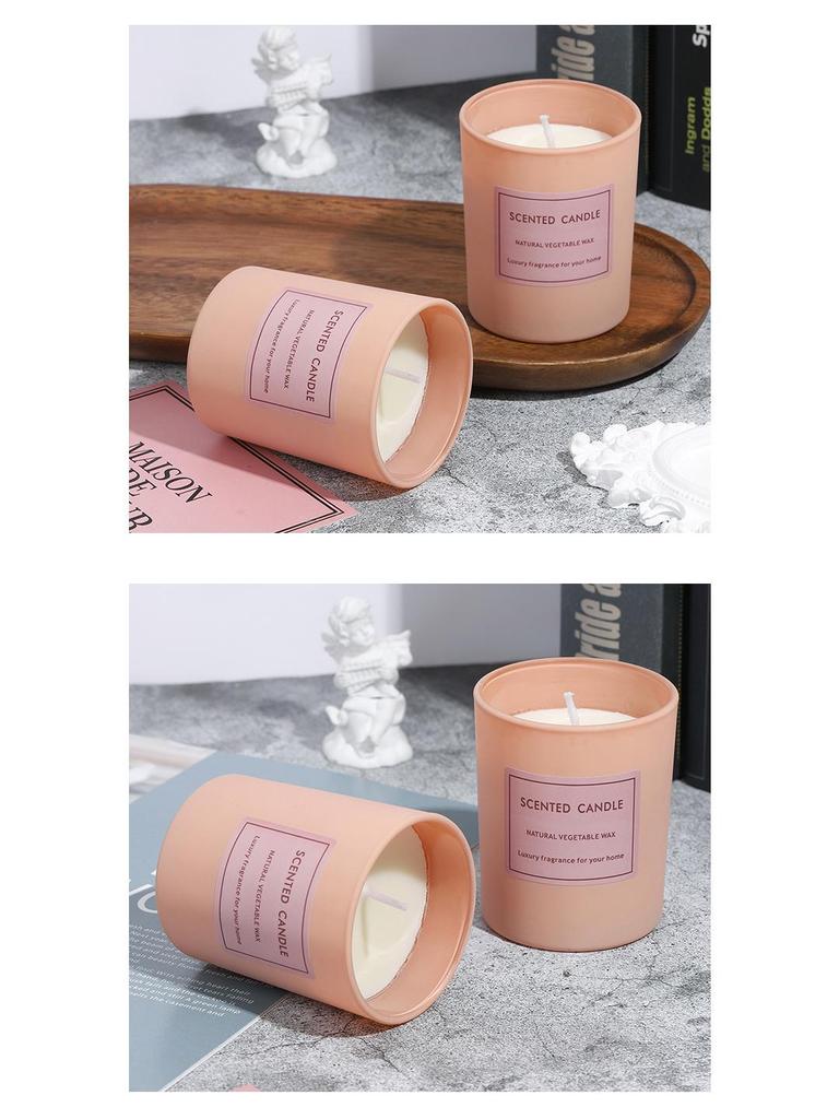 Romantic Pink Glass Scented Candle with Plant Wax - Boxed Souvenir, In Stock
