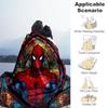 1PC Stained Glass SpiderMan Outdoor Blanket Lightweight Flannel, Soft & Warm, All-Season Use for Sofa, Outdoor, Camping, Living Room, Office36