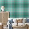Vichy Plaid Wallpaper in Sea and Coral for Living Room and Bedroom 50x1000