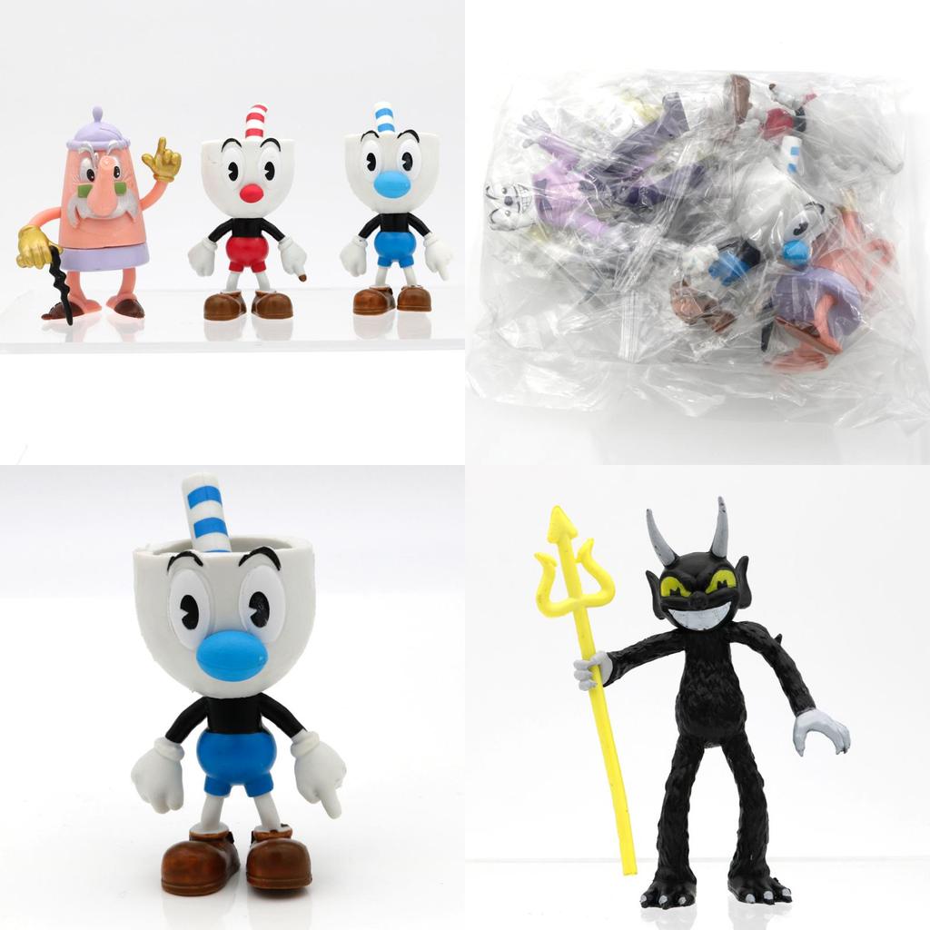 Handgefertigte Cuphead Kuchen Dekoration Ornamente 6er Set