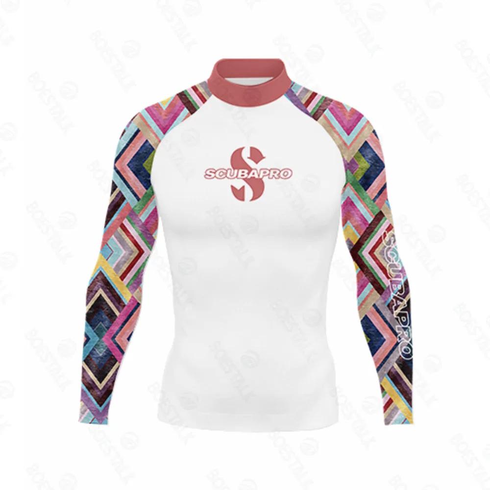 Cross-border special for printed long-sleeved surf suits, tight anti-chlorine wetsuits, beach sunscreen jellyfish suits