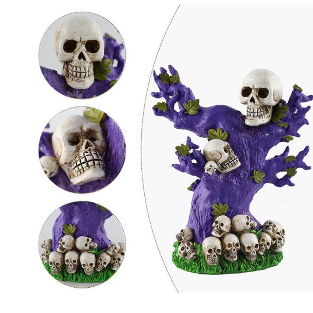 Gothic Halloween Skull Tree Ornament Resin Crafts Resin Pumpkin  Figurine  Festival Supplies