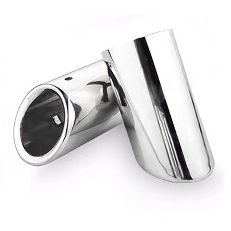 Car Tailpipe Exhaust Muffler Tip Pipe Cover For VW Volkswagen TIGUAN 5N PASSAT B7 CC Chrome Stainless Steel Auto Accessories 76mm Silver