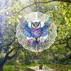 Buntes Eulen-Windspiel Metall Hängender Spinner für Außen Garten Hof Dekoration Vogelabwehr Rotierende Windmühle Dekor