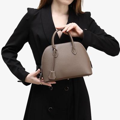 Borsa a conchiglia portatile da donna in vera pelle - Versatile a tracolla stile bowling