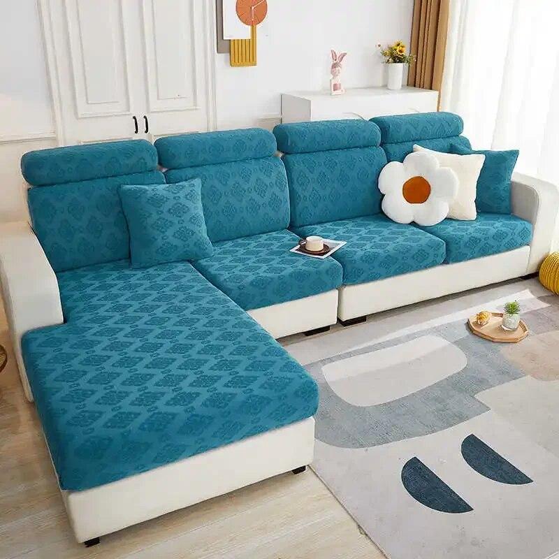 High Stretch Sofa Seat Cover 3D Jacquard Couch Individual Cushion Slipcover Non-slip Bench Covers