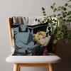 Fullmetal Alchemist Anime Pillow Case Plush Fabric Soft Double Sided Print Sofa Cushion Cover Throw Pillow Covers