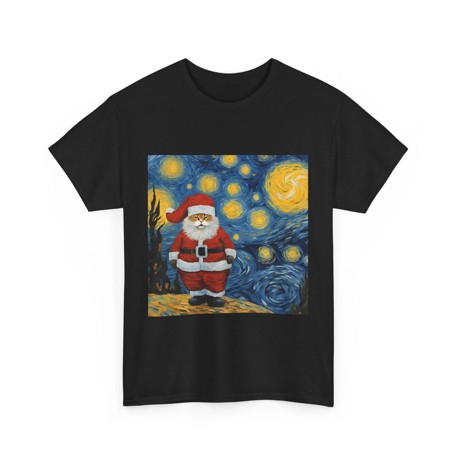 Van Gogh Cat Shirt | Van Gogh Christmas Cat Shirt | Starry Night Cat Shirt | M 3XL