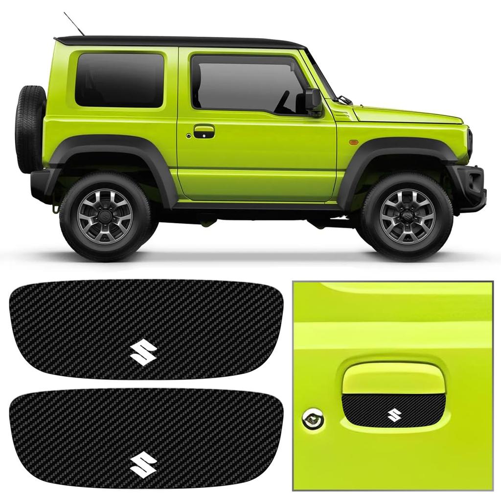 Protection de porte en bois d'érable pour Suzuki Jimny Jimny Accessoires Protection de voiture Couvercle de poignée de porte Logo dédié Jimny Sierra Protecteur de poignée de porte Extérieur