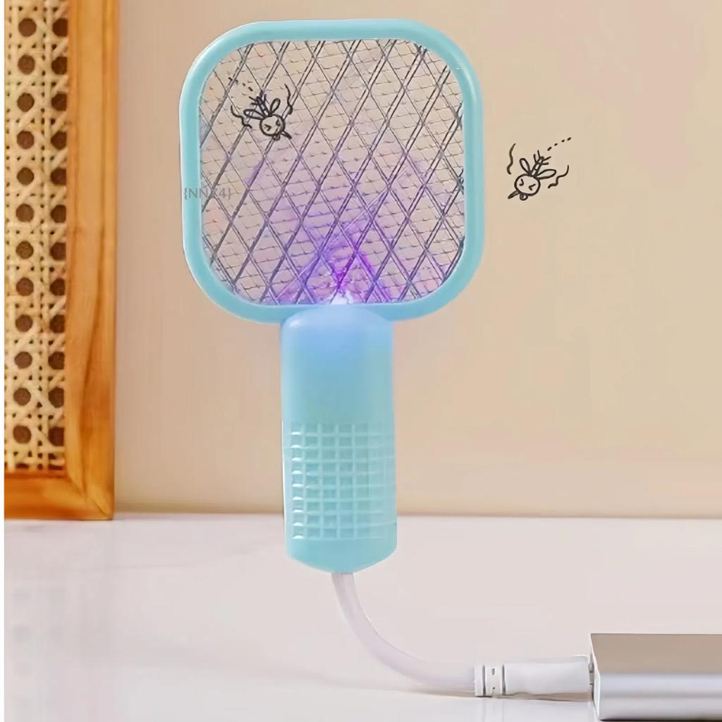 Electric Mosquito Swatter UV Light Bug Zapper Rechargeable Fly Killer Insect Racket Portable Outdoor Pest Control For Camping