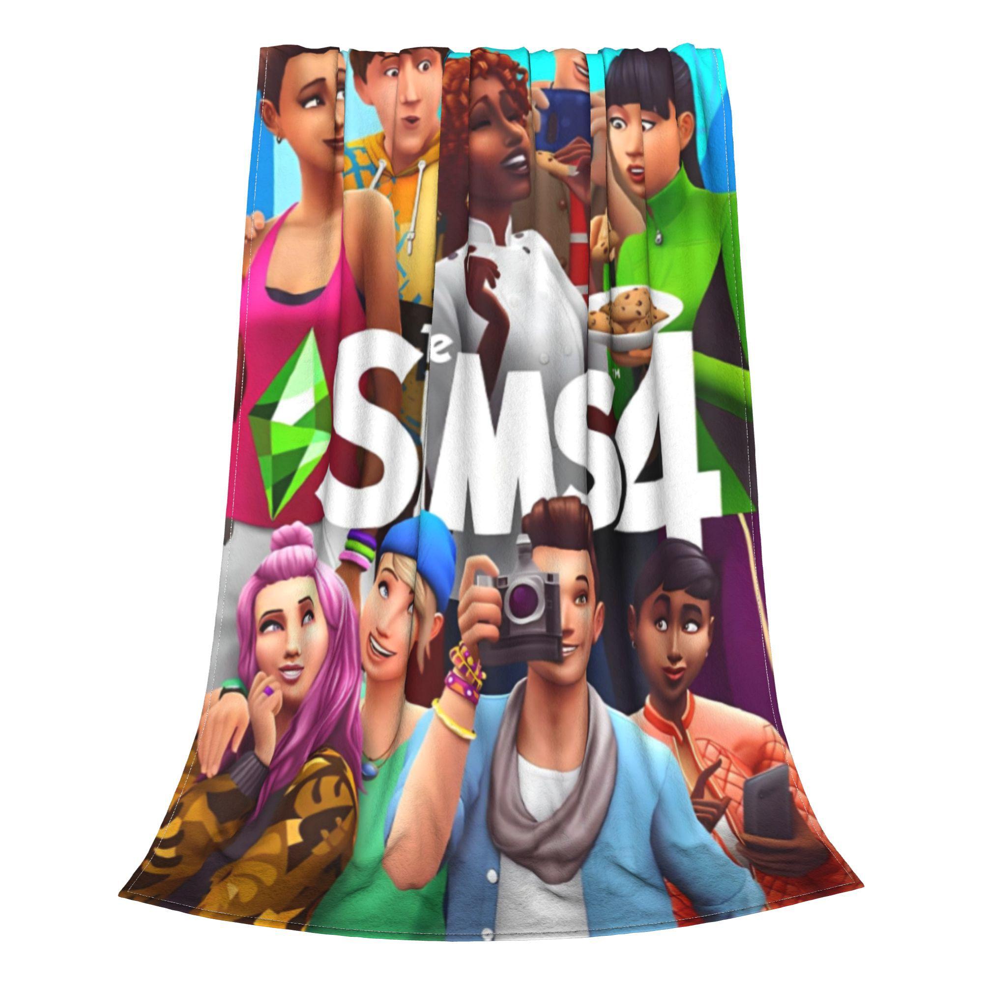 The Sims 4 Пламбоб Видеоигра Коралловый Флис Плюшевое Покрывало Пламбоб Мультяшные Покрывала Диван Легкое Тонкое Для Улицы Многофункциональное 30x40in