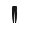 Li Ning Badminton Series Solid Color Logo Print Cuffed Fleece Casual Sports Pants Women bottoms Black AKLS986-2