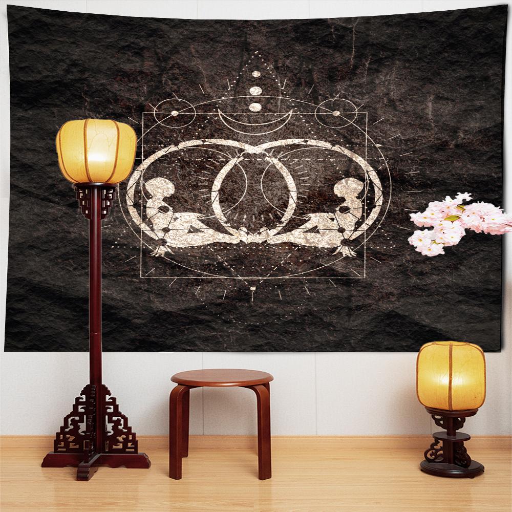 Tarot Kartı Goblen Duvar Askısı Güneş Ve Ay Desen Mandala Bohem Psikedelik Cadılık Hippi Ev Dekoru