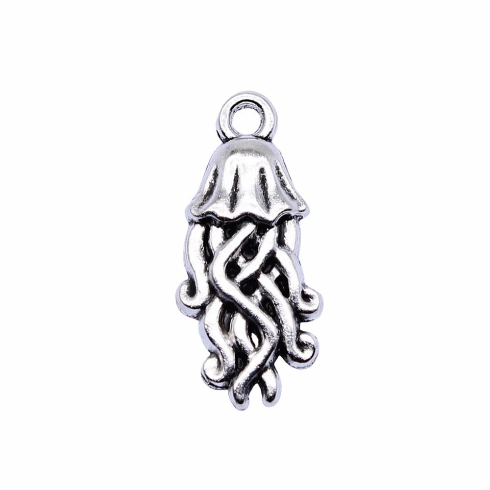 

20шт подвески в виде медузы античное серебро цвет цинковый сплав 22х10мм
