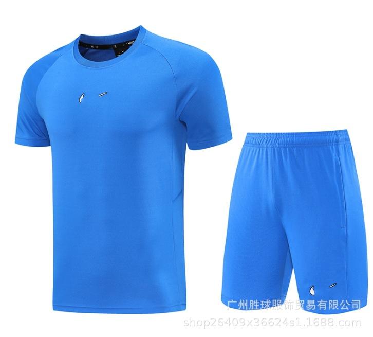 Nk Tuta da Allenamento Pantaloncini a Maniche Corte Casual, Maglia da Calcio, Maglia di Classe, Maglia Sportiva Fitness da Corsa per il Commercio Estero
