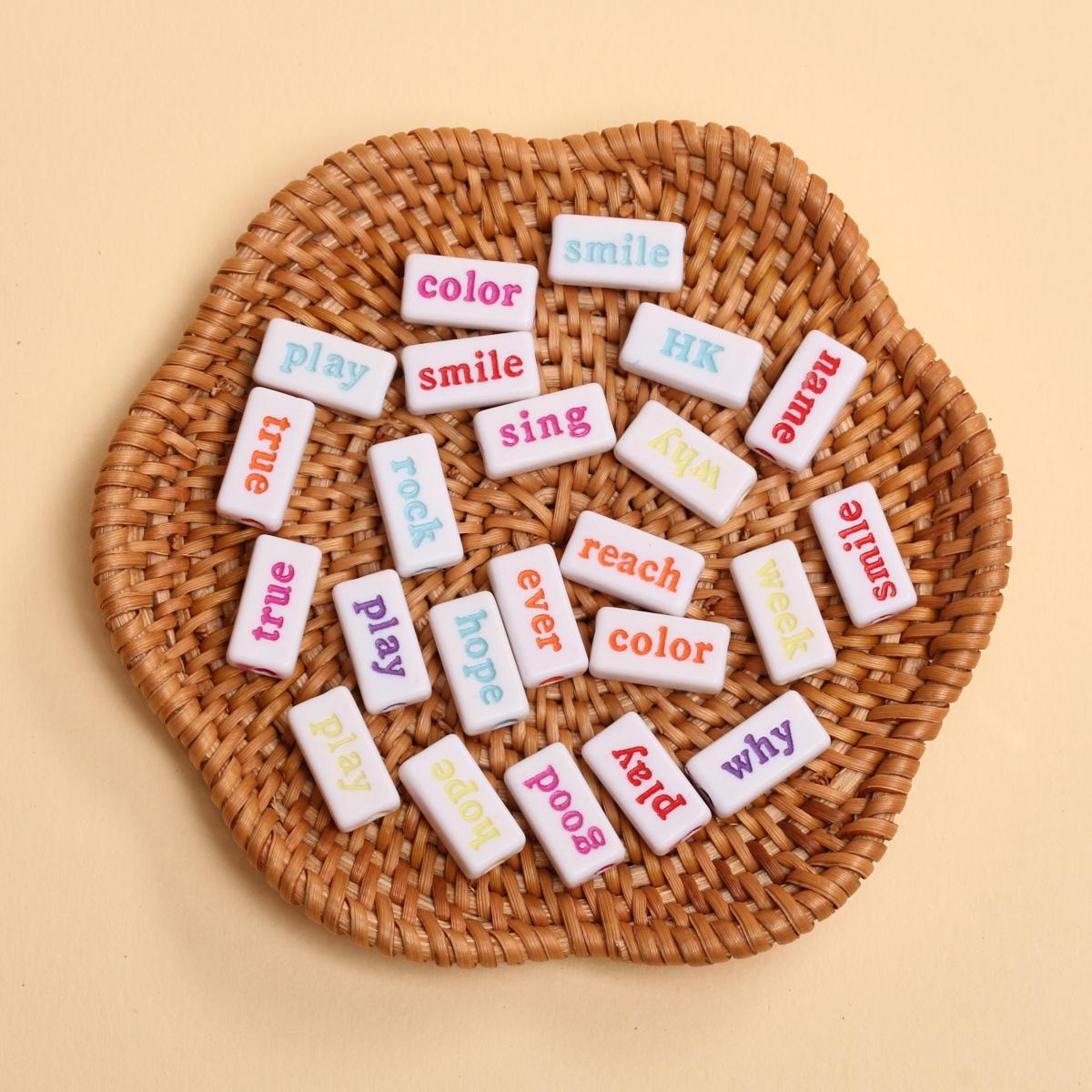 

Товары для вечеринок прямоугольные акриловые модные геометрические разноцветные буквы бусины пластиковые для изготовления ювелирных изделий 14,5 мм аксессуары своими руками 30 шт.