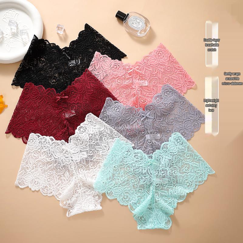 Damen Low-Waist Spitzen-Dreieckstangas - Sexy Mesh-Slips in Übergrößen