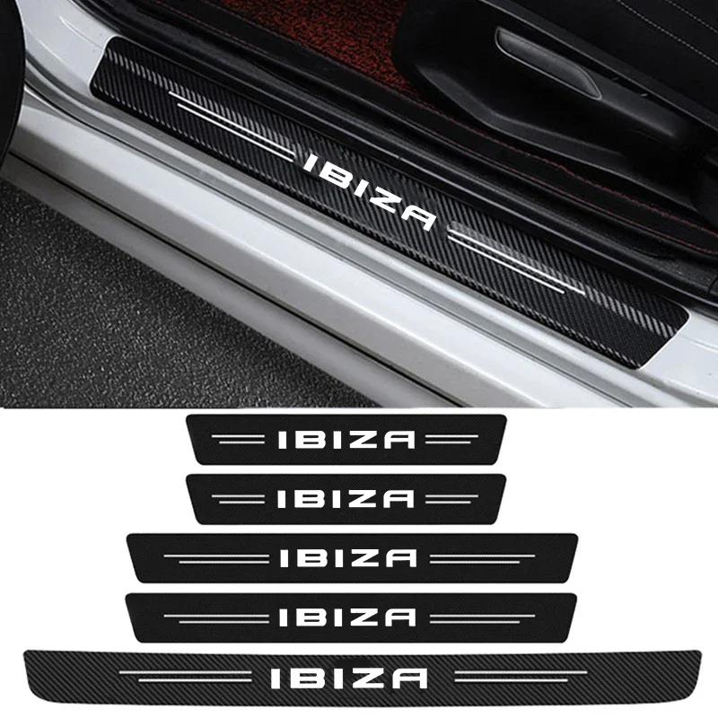 Adesivi per Soglia Porta Auto in Fibra di Carbonio Graffi per SEAT Ibiza Striscia Davanzale Pellicola Protettiva Paraurti Bagagliaio Accessori