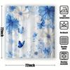 Waterproof Shower Curtain, Blue Butterfly Theme, Graphic Print, Art Inspired, Includes 12 Hooks, Machine Washable, Polyester