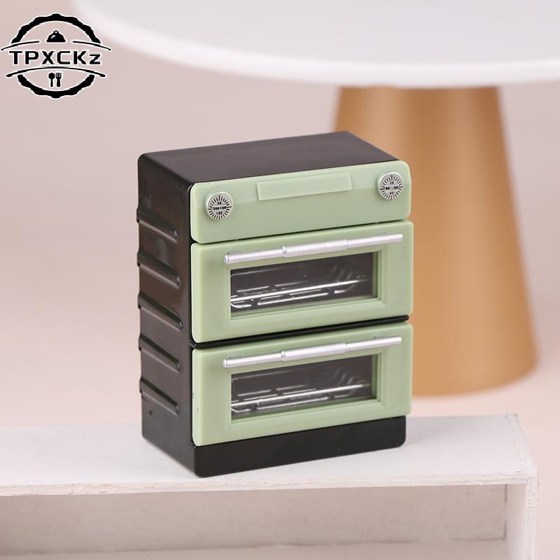 1:12 Scale Dollhouse Simulation One/Double Layer Oven Model Dollhouse Mini Kitchen Accessories Dolls House Furniture Decoration