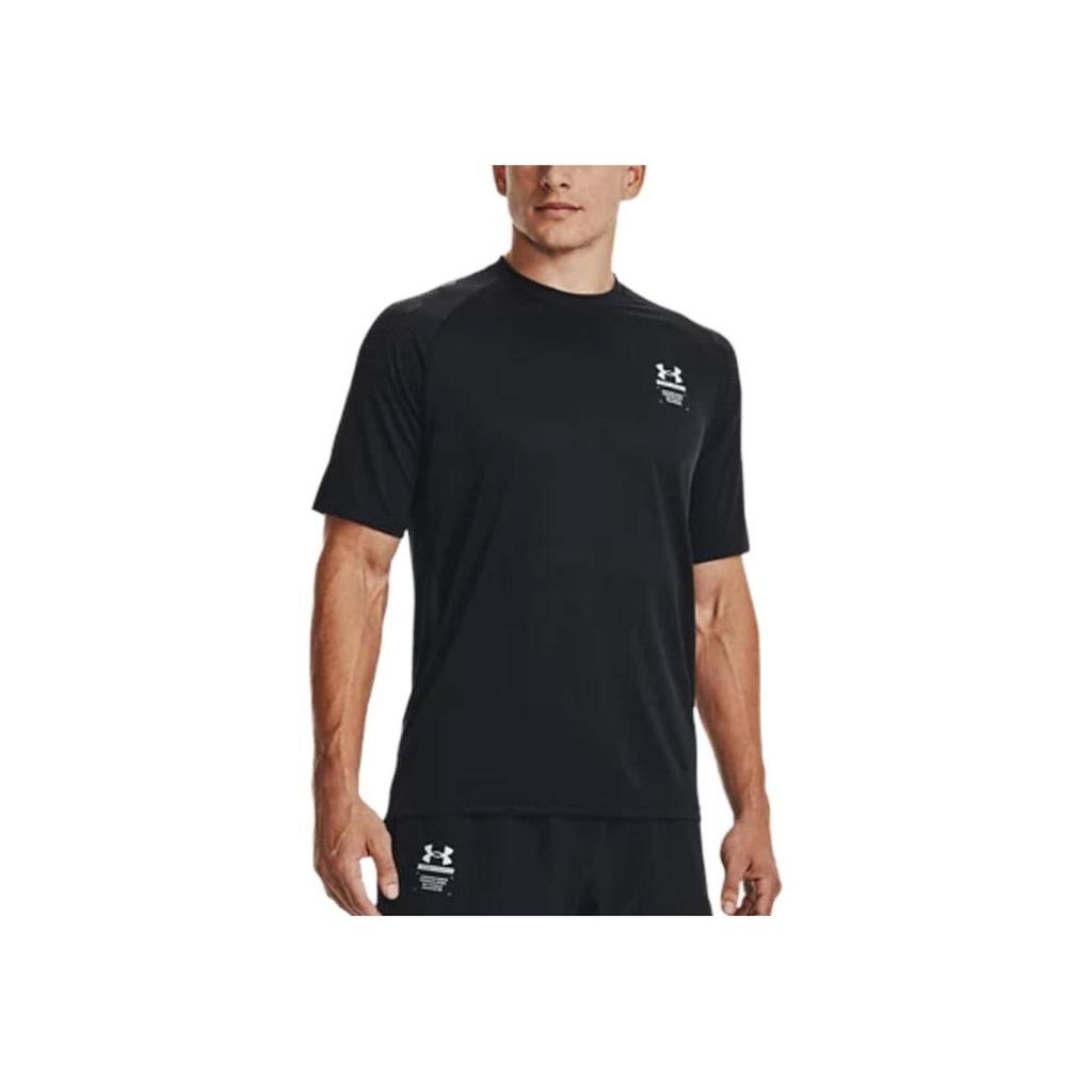 Under Armour Armour Logo Printed Training T-Shirt Men Tops Black 1372607-001