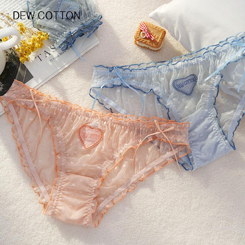 Lady Summer New Style Pure Desire Lovely Lace Polka Dot Tie Triangle Briefs