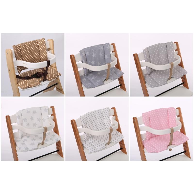 Bequemes Hochstuhlkissen, atmungsaktiver Baumwollbezug, rutschfeste Unterseite, universelles Hochstuhlkissen