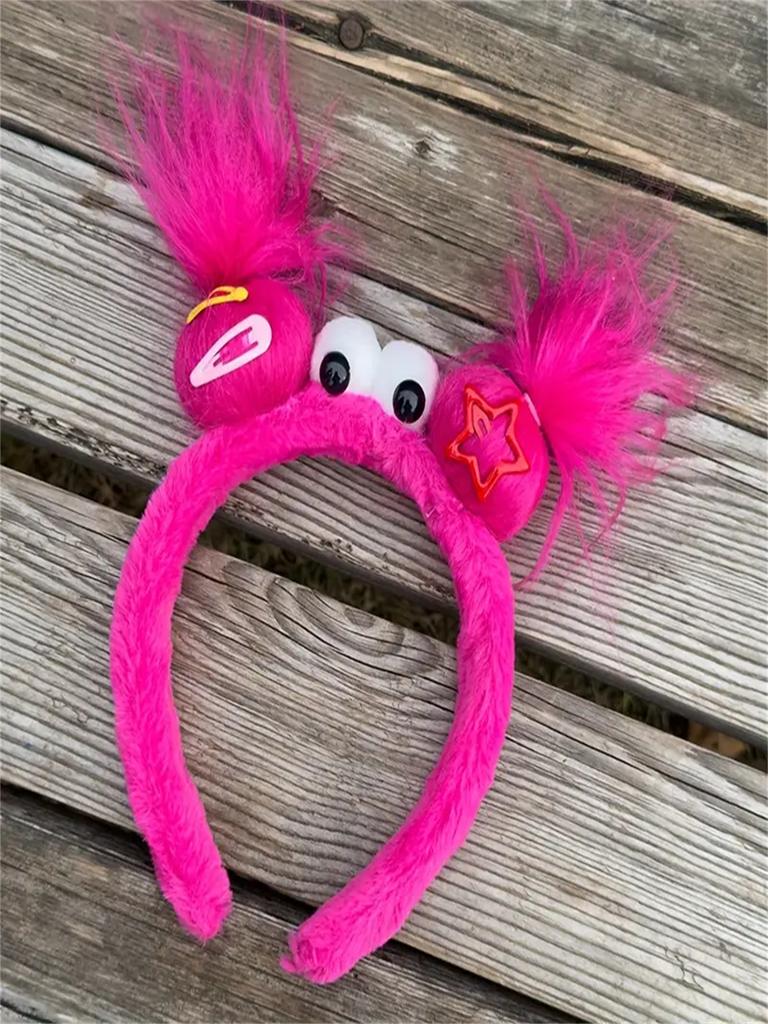 Spring and Summer New Ugly Baby Headband Weird Ears Cute Headband Girl Heart Dopamine Cartoon Plush Funny Headband Hair Accessories Headdress for Wome
