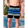 Simple Fashion Striped Pattern Beach Shorts For Men Summer Casual Daily Wear Printed Short Pants Loose Breathable Swim Trunks