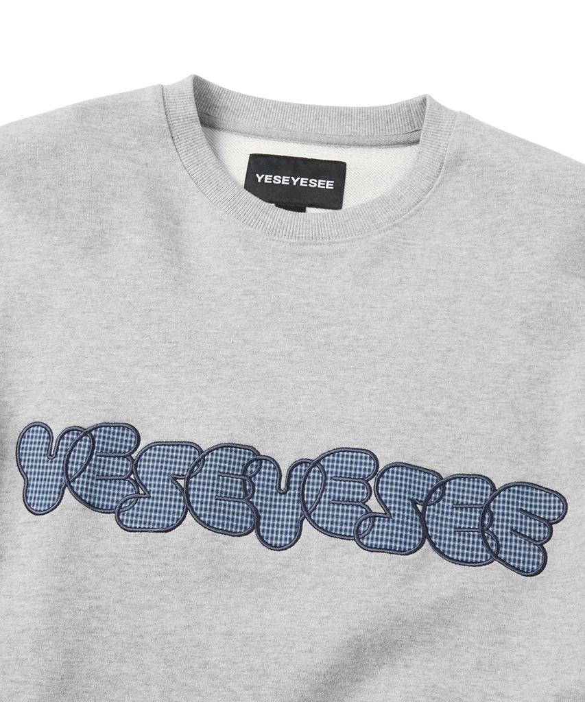 YESEYESEE Y.E.S Checkered Logo Sweatshirt Gray
