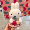 Limited Exhibition Kawaii Miffy Bunny Plush Toy Japanese Style Cute Stuffed Animal Doll Cherry Keychain Hanging Ornament