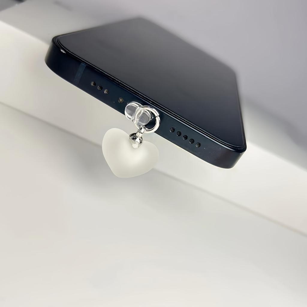 Heart-Shaped Phone Charging Port Dust Plug, Mobile Phone Decorative Pendant, Suitable For IPhone/Type-C Connectors
